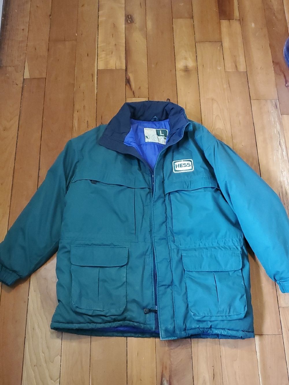 HESS  Service Station Teal Insulated Logo Jacket Vintage